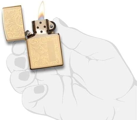 Custom Zippo Lighter – Personalized Engraved Venetian Design | Genuine Windproof Metal Lighter | Unique Gift for Men & Women – Christmas, Halloween, Valentine (Gold 352B)