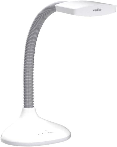 Verilux SmartLight Full Spectrum LED Desk Lamp with Adjustable Brightness, Flexible Gooseneck and Integrated USB Charging Port - Reduces Eye Strain and Fatigue - Ideal for Readers, Artists, Crafters