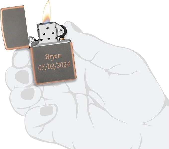 Customized Personalized ZIPPO Classic Windproof Oil Lighter Engraving (Rustic Bronze)
