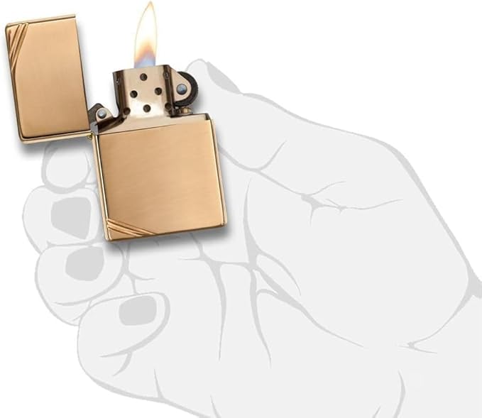 Customized Personalized ZIPPO Classic Windproof Oil Lighter Engraving (HP Gold Slash)