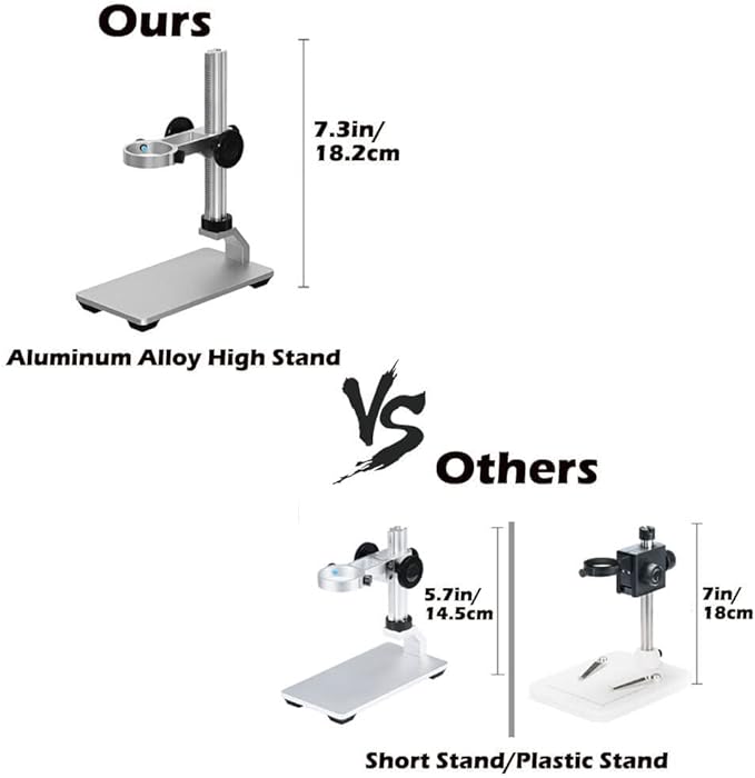 Ninyoon Universal Microscope Stand Pro, Stable Professional Aluminum Alloy Scope Base Holder Support Bracket for Max Diameter 1.4" USB Digital Wireless WiFi Microscope Endoscope Magnifier Camera