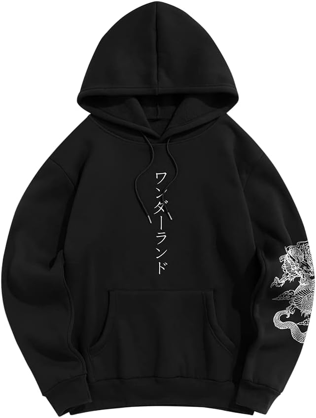 ZAFUL Men's Drawstring Hooded Sweatshirt Unisex Long Sleeve Hoodies Sweatshirts Casual Pullover