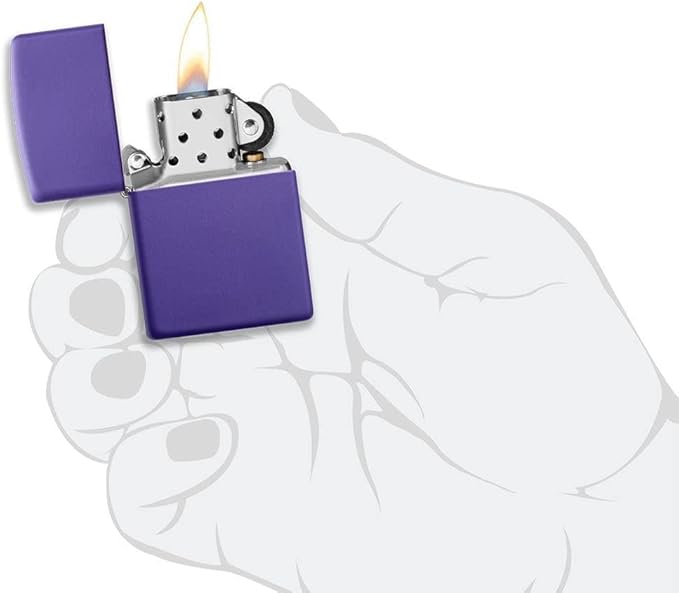 Personalized Classic Purple Matte Zippo Lighter - Free Engraving - Christmas, Halloween & Valentines Day Gift