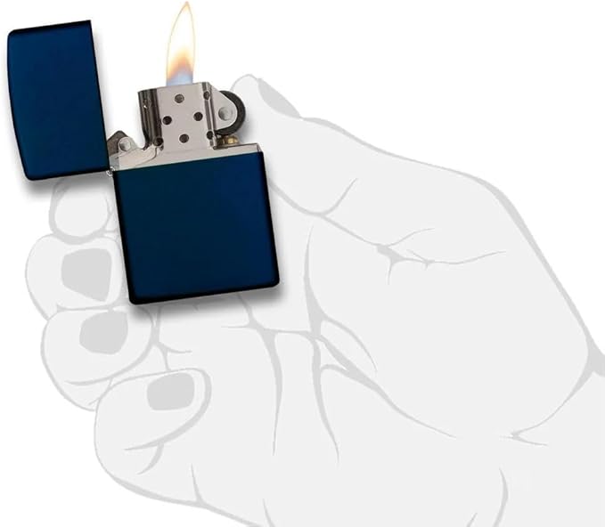 Customized Personalized ZIPPO Classic Windproof Oil Lighter Engraving (Navy Blue)