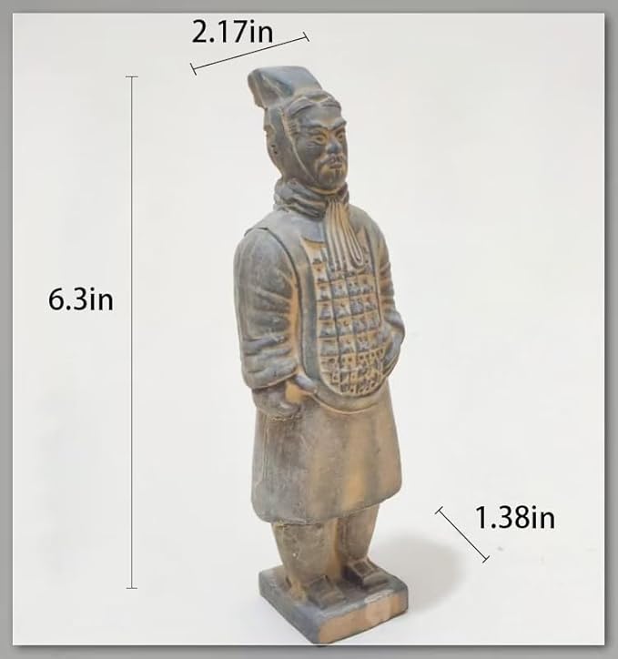 RICHINNA Terracotta Warriors Statues, Ancient China Asian Dynasty Qin Statues Collectible，Handcrafted Pottery Clay Chinese Cultural Business Gifts Office Decor
