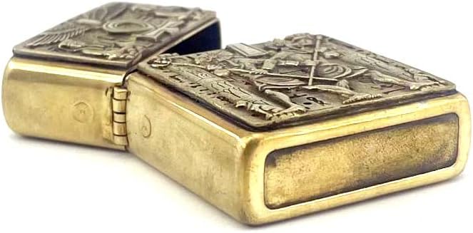 Brass Lighter Case Handmade Gift for Men,Lighter Pouches Protective Storage Case Holder for Father, Boyfriend, Husband Stylish Design for Home Everyday Carry Outdoor Hiking Camping