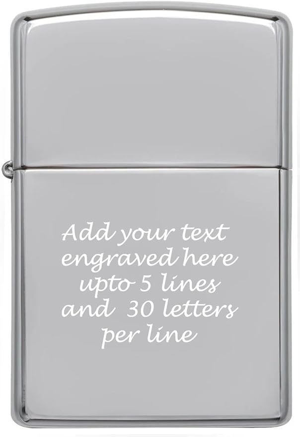 Customized Personalized ZIPPO Classic Windproof Oil Lighter Engraving (Chrome)
