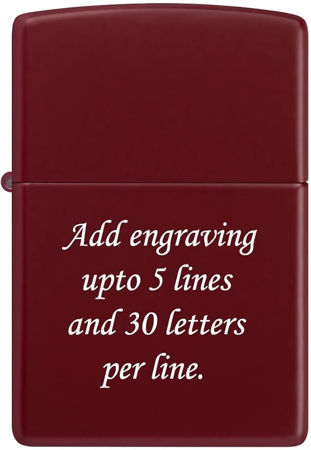 Customized Personalized ZIPPO Classic Windproof Oil Lighter Engraving (Merlot)