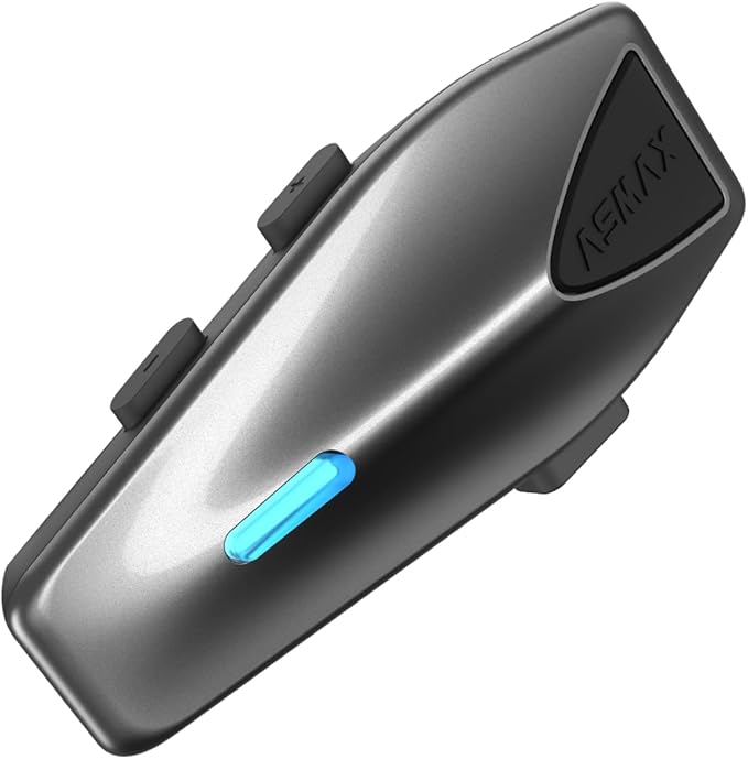 S1 Motorcycle Bluetooth Headset with Smart Voice Control, Mesh Helmet Communication Systems, Noise Cancellation/Waterproof/FM Radio/FOTA Update, 8 Riders Intercom Fit for Snowmobile/Ski, 1 Pack