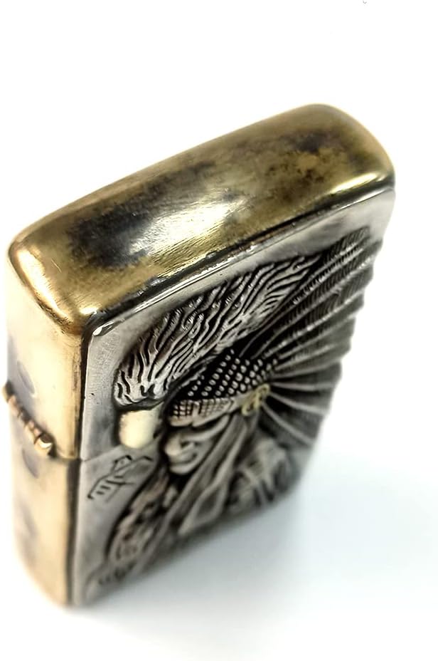 Brass Lighter Case Handmade Gift for Men,Lighter Pouches Protective Storage Case Holder for Father, Boyfriend, Husband Stylish Design for Home Everyday Carry Outdoor Hiking Camping