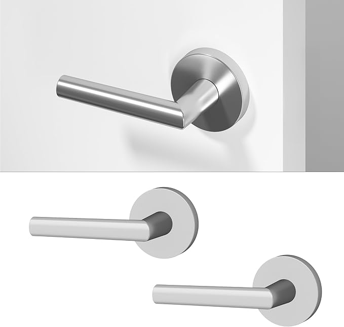 Okun Stark Dummy Door Handle – 2 Pack, Reversible, Non-Turning Lever for Closet, Pantry, or Hallway Doors – Chrome Finish