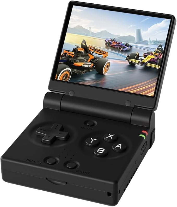Miy Mini Flip 2.8-Inch IPS Screen Retro Handheld Game Console + Flip Onion SD Card 128G + Tempered Glass Screen Protector + Storage Bag