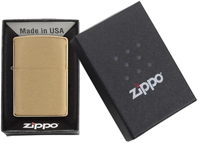 Customized Personalized ZIPPO Classic Windproof Oil Lighter Engraving (Brushed Brass)