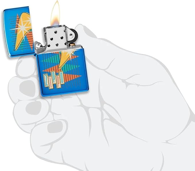 Personalized American Classic Elegant Design Lighter Zippo - Free Engraving - Christmas, Halloween & Valentines Day Gift (Blue)