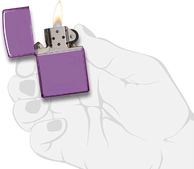 Customized Personalized ZIPPO Classic Windproof Oil Lighter Engraving (HP Purple)