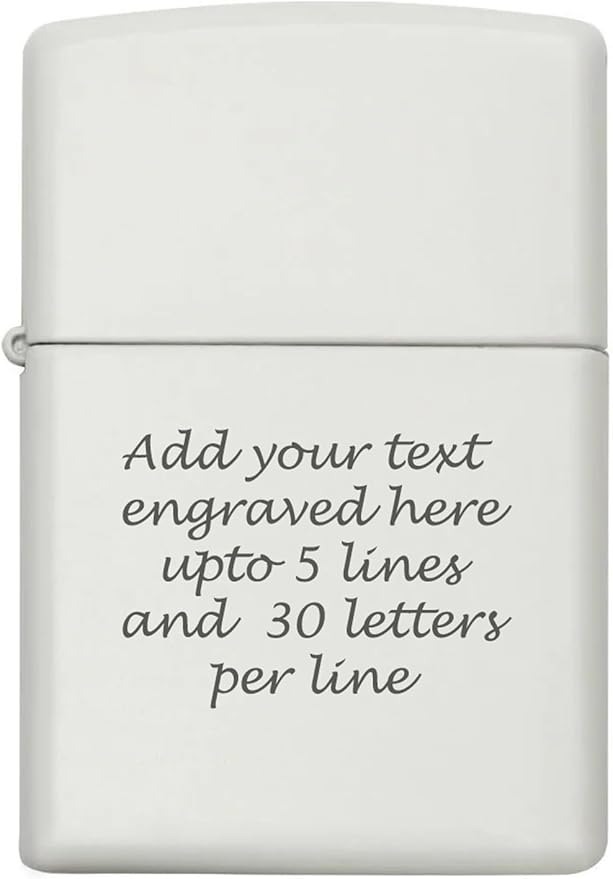 Customized Personalized ZIPPO Classic Windproof Oil Lighter Engraving (White)