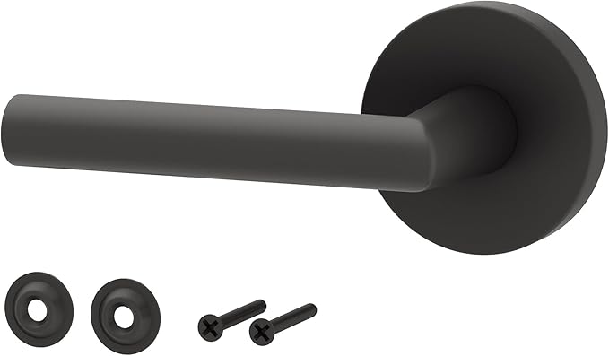Okun Stark Dummy Door Handle – 1 Pack, Reversible, Non-Turning Lever for Closet, Pantry, or Hallway Doors – Matte Black Finish