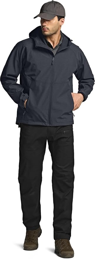 CQR Men's Tactical Softshell Jacket, Winter Warm Fleece Lined Coat, Water Resistant Outdoor Hunting Hiking Rain Windbreaker