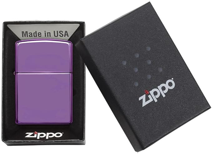 Customized Personalized ZIPPO Classic Windproof Oil Lighter Engraving (HP Purple)