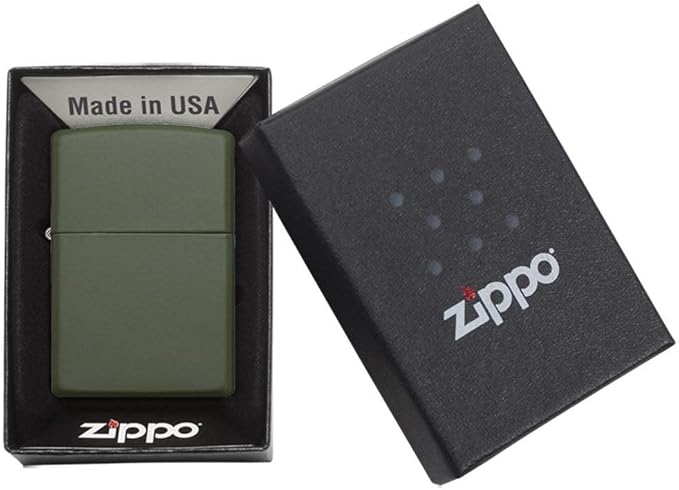 Customized Personalized ZIPPO Classic Windproof Oil Lighter Engraving (Green Matte), 46021