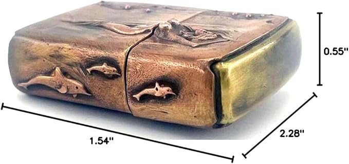 Brass Lighter Case Metal Replacement Tank - Handmade Gift for Men, Retro Sleeve Pouches Protective Storage Case Holder for Father, Boyfriend, Husband