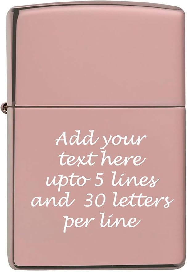 Customized Personalized ZIPPO Classic Windproof Oil Lighter Engraving (High Polish Rose Gold), 46021