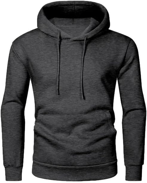 JMIERR Mens Casual Cotton Hooded Collar Drawstring Hoodies Pullover Sweatshirts Casual Long Sleeve Shirts