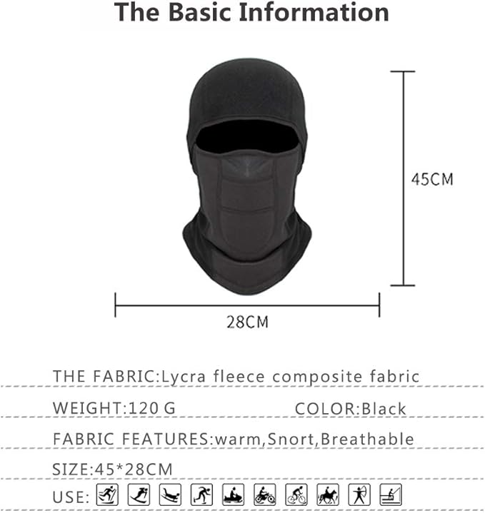 Balaclava Neck Wamer Mask Winter Ski Piece Hood Breathable Thicken Sports Thermal Cap