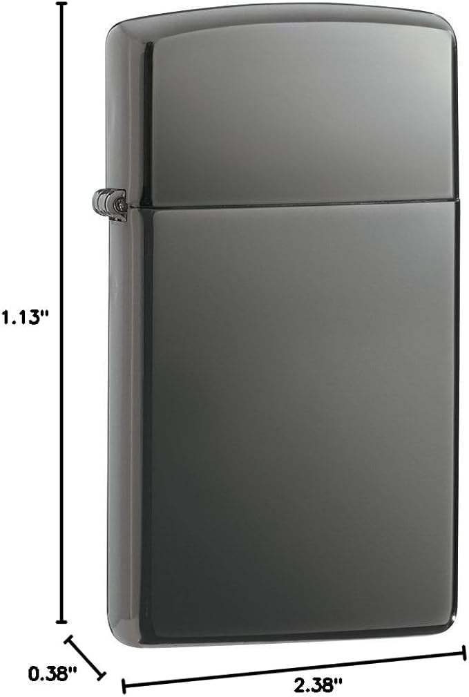 Customized Personalized Slim Zippo Windproof Oil Lighter Engraving - Christmas, Halloween & Valentines Day Gift (Black Ice)