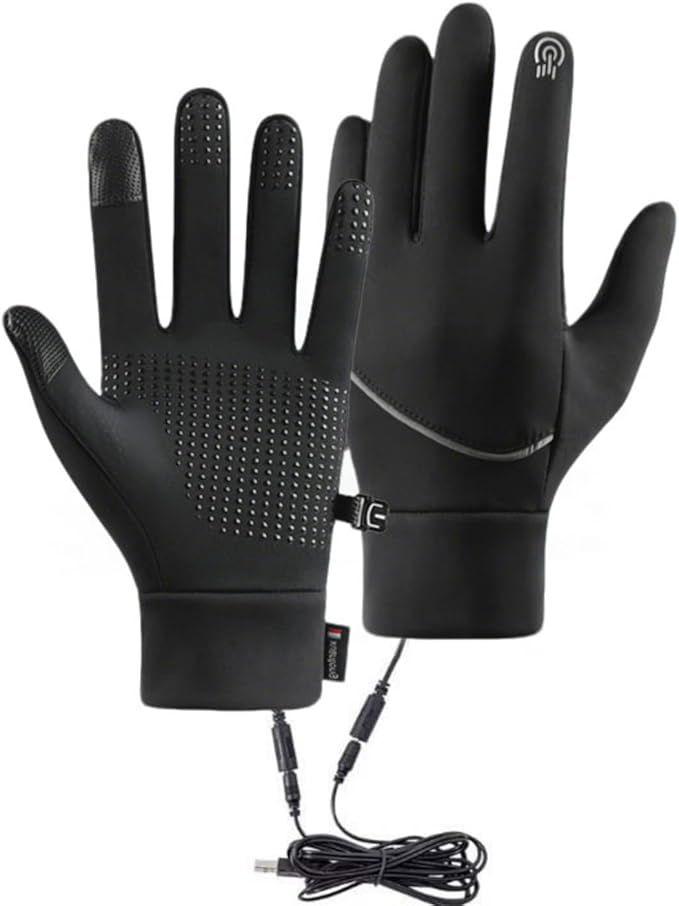 Heated Gloves for Men Women, Waterproofing-Touchscreens 3-Speed Temperature Control for Skiing, Cycling, Hiking