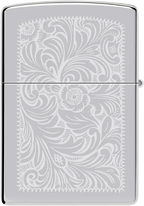 Custom Zippo Lighter – Personalized Engraved Venetian Design | Genuine Windproof Metal Lighter | Unique Gift for Men & Women – Christmas, Halloween, Valentine (Silver 352)
