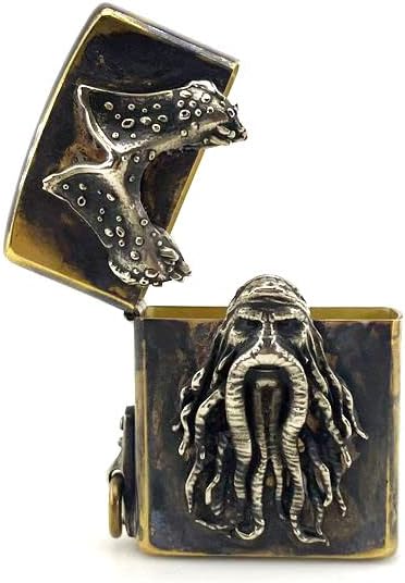 Brass Lighter Case Handmade Gift for Men,Lighter Pouches Protective Storage Case Holder for Father, Boyfriend, Husband Stylish Design for Home Everyday Carry Outdoor Hiking Camping