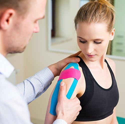 Starktape Original Kinesiology Athletic Tape. Professional Sports Tape for Ankle Wrist Knee Shoulder Muscles Joints. Latex Free, Waterproof, Stretchy, and Gentle on Skin. Up to 115 ft/Roll