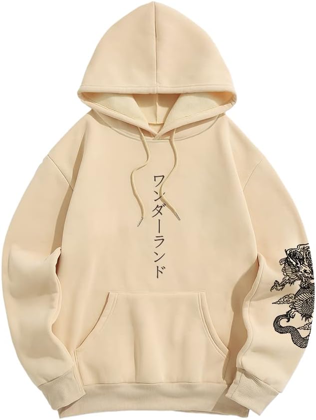 ZAFUL Men's Drawstring Hooded Sweatshirt Unisex Long Sleeve Hoodies Sweatshirts Casual Pullover