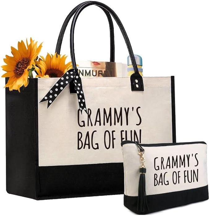 BeeGreen Gifts for Grandma, Stuff for Grandma Bag of Fun, Top Leather Handle Handbags Great Grandma Nana Gifts, Christmas Gift for Nana Grandparents