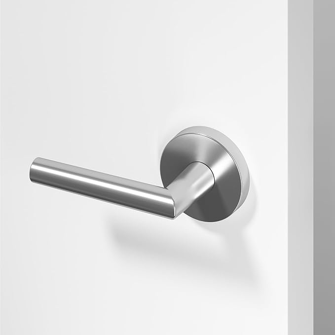 Okun Stark Dummy Door Handle – 1 Pack, Reversible, Non-Turning Lever for Closet, Pantry, or Hallway Doors – Chrome Finish