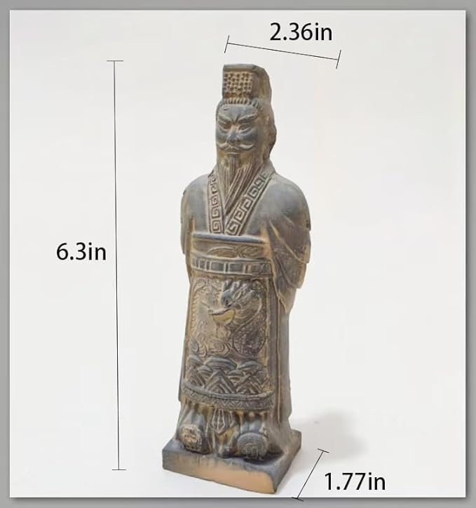 RICHINNA Terracotta Warriors Statues, Ancient China Asian Dynasty Qin Statues Collectible，Handcrafted Pottery Clay Chinese Cultural Business Gifts Office Decor