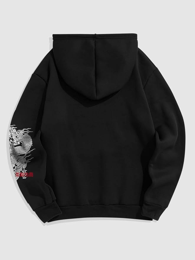 ZAFUL Men's Drawstring Hooded Sweatshirt Unisex Long Sleeve Hoodies Sweatshirts Casual Pullover