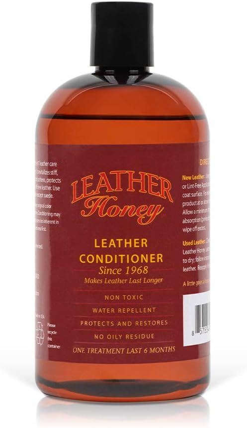 Leather Honey Leather Conditioner, Non-Toxic & Made in The USA Since 1968. Protect & Restore Leather Couches & Furniture, Car Interiors, Boots, Jackets, Shoes, Bags & Accessories. Safe for Any Colors
