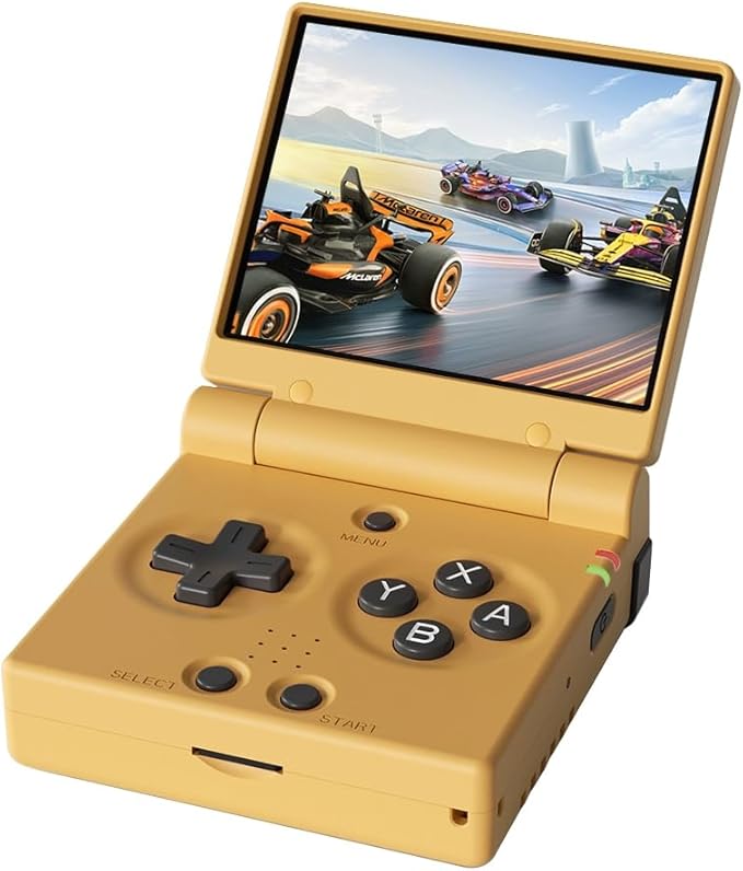 MindXplore Miy Mini Flip 2.8-Inch IPS Screen Retro Handheld Game Console + Flip Onion SD Card 128G + Tempered Glass Screen Protector + Storage Bag