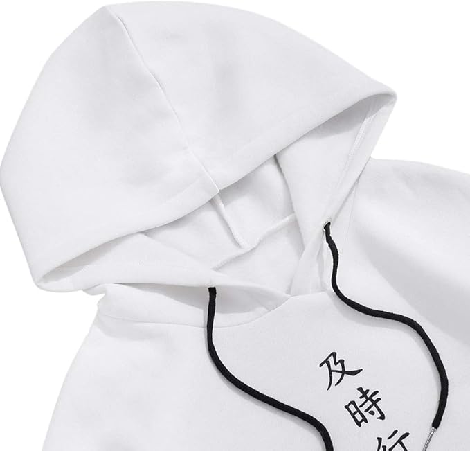ZAFUL Men's Drawstring Hooded Sweatshirt Unisex Long Sleeve Hoodies Sweatshirts Casual Pullover