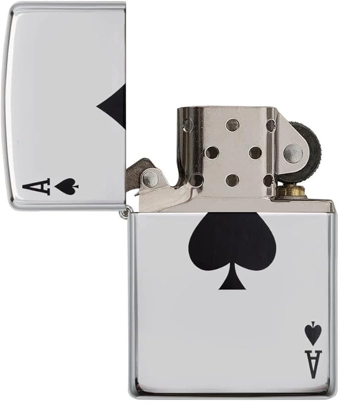 Personalized Zippo Ace of Spades Classic Oil Windproof Lighter Free Engraving - Christmas, Halloween & Valentines Day Gift (High Polish)