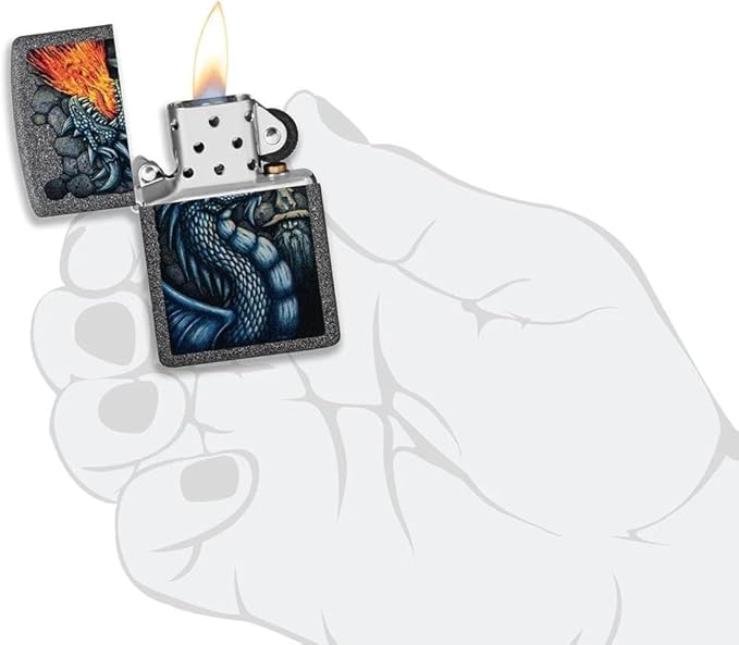 Custom Personalized Classic Dragon Designs Zippo Windproof Lighter Engraving - Christmas, Halloween & Valentines Day Gift (Iron Stone)