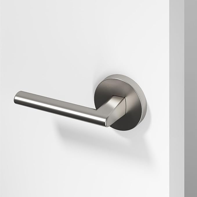 Okun Brio Dummy Door Handle – 1 Pack, Reversible, Non-Turning Lever for Closet, Pantry, or Hallway Doors – Brushed Nickel Finish