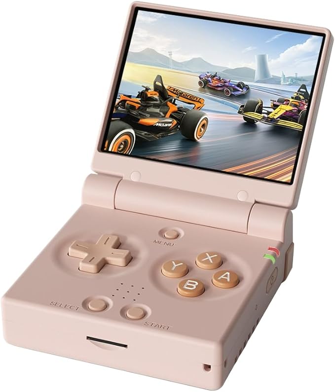 Miy Mini Flip 2.8-Inch IPS Screen Retro Handheld Game Console + Flip Onion SD Card 128G + Tempered Glass Screen Protector + Storage Bag