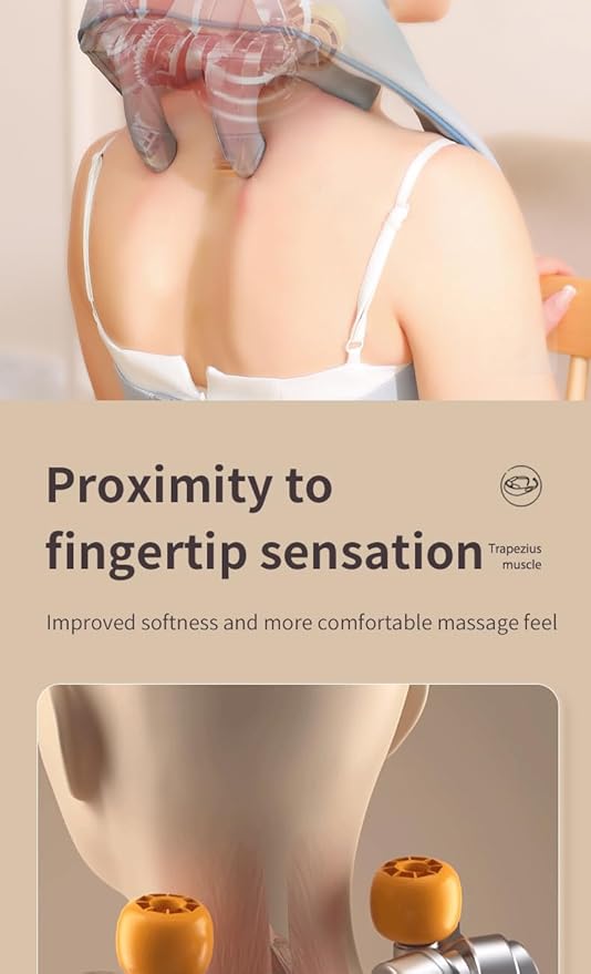 Neck Massager with Heat,Massager for Neck and Shoulder Pain, Neck Massager, deep Tissue + 4D Kneading kneading Massage Pillow ，Massager with Heat,Portable, Rechargeable, FSA Eligible