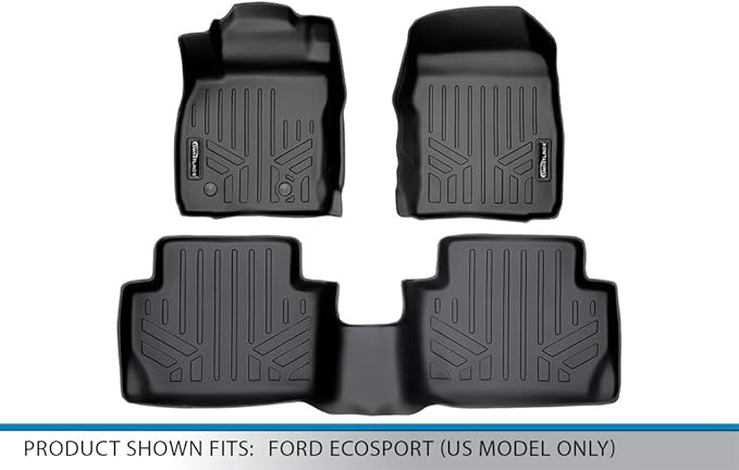 SMARTLINER Custom Fit Floor Mats 2 Row Liner Set Compatible with 2018-2021 Ford EcoSport