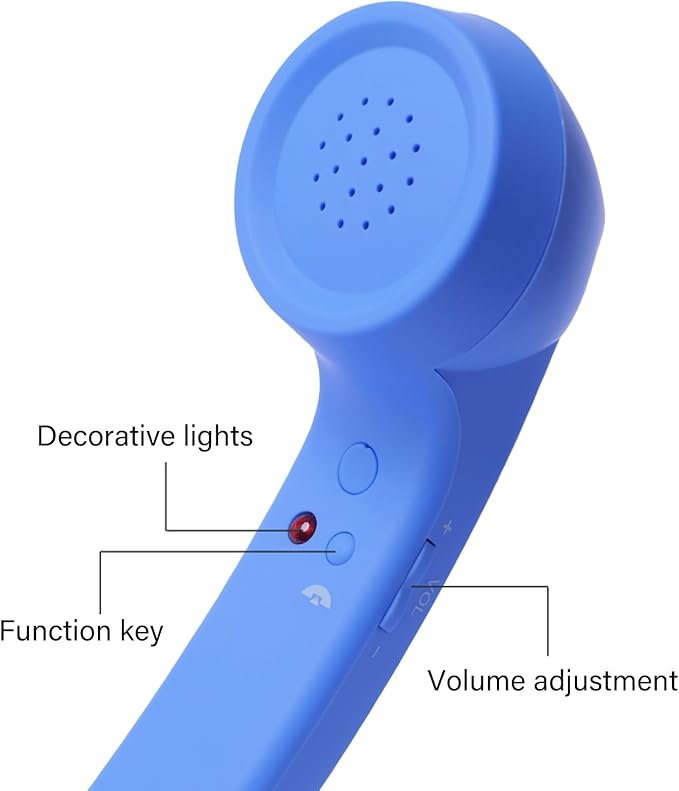 Retro Phone Handset, Plugs Play Type C Telephone Receiver Styles Cord Speakers with Dedicated Answer/End Keys, for Cell Mobile Video Conferences, Calls, Meetings