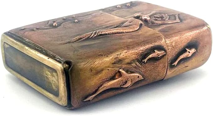 Brass Lighter Case Metal Replacement Tank - Handmade Gift for Men, Retro Sleeve Pouches Protective Storage Case Holder for Father, Boyfriend, Husband