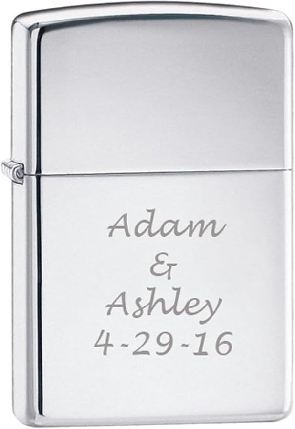 Customized Personalized ZIPPO Classic Windproof Oil Lighter Engraving (HP Chrome)
